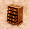 Esme Solid Wood Diamond Detail Drawer Chest - Dark - product image 1