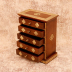 Esme Solid Wood Diamond Detail Drawer Chest - Dark - product image 1