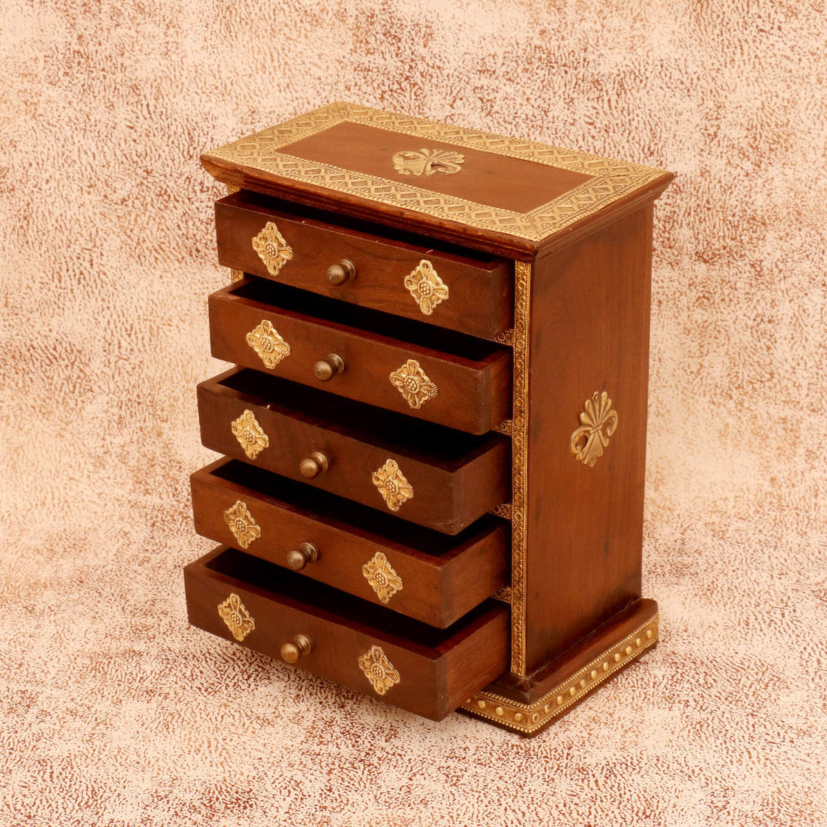 Esme Solid Wood Diamond Detail Drawer Chest - Dark - product image 1