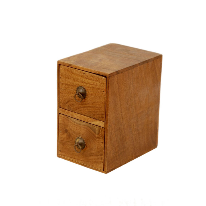 Solid Wood 2-Drawer Set with Holder Desk Organizer