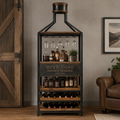Open Road Industrial Bottle-Shaped Wine & Spirits Rack