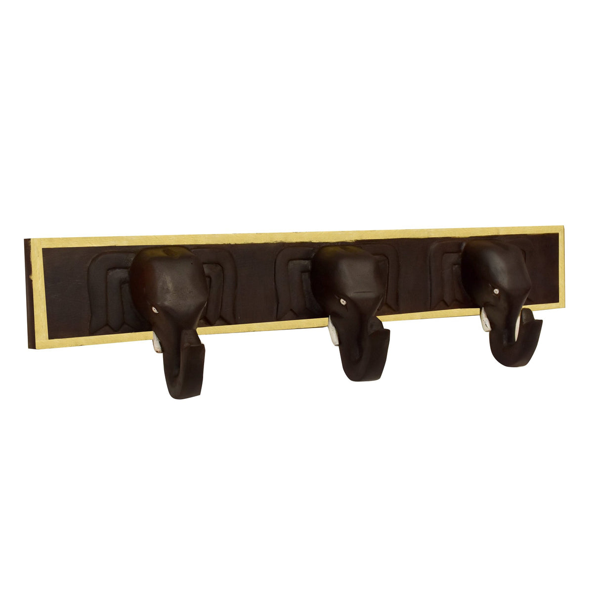 Elara Elephant Gold 3-Hook Wall Rack — view 3