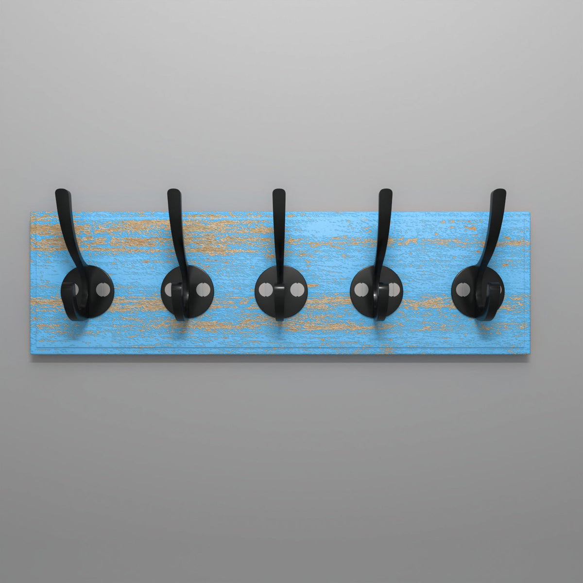 Arlo Distressed Rustic Engineered Wood Wall Hook Rack — view 1