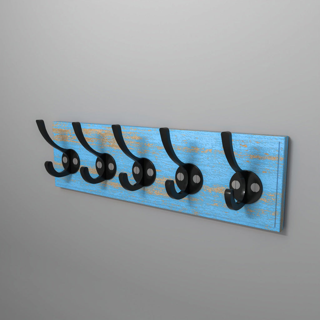 Arlo Distressed Rustic Engineered Wood Wall Hook Rack — view 2
