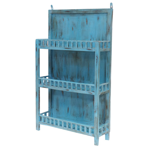 Alina Vintage Blue Wall Shelf — view 1