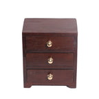 Hollis Solid Wood 3 Drawer Desk Chest - Brass Knobs - product image 2