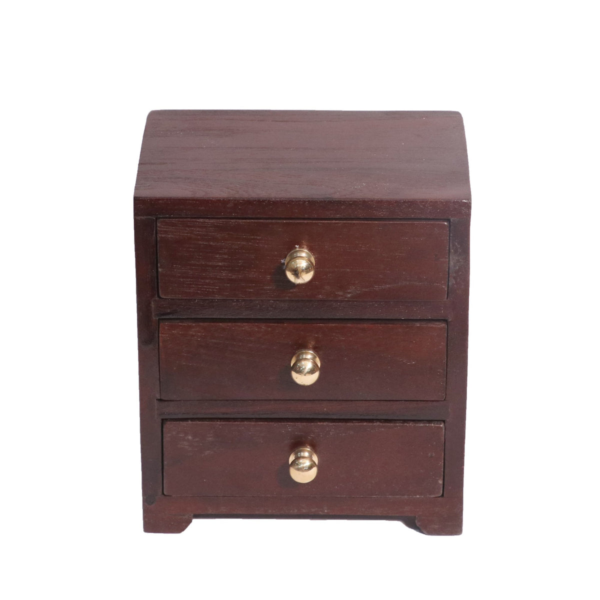 Hollis Solid Wood 3 Drawer Desk Chest - Brass Knobs - product image 2
