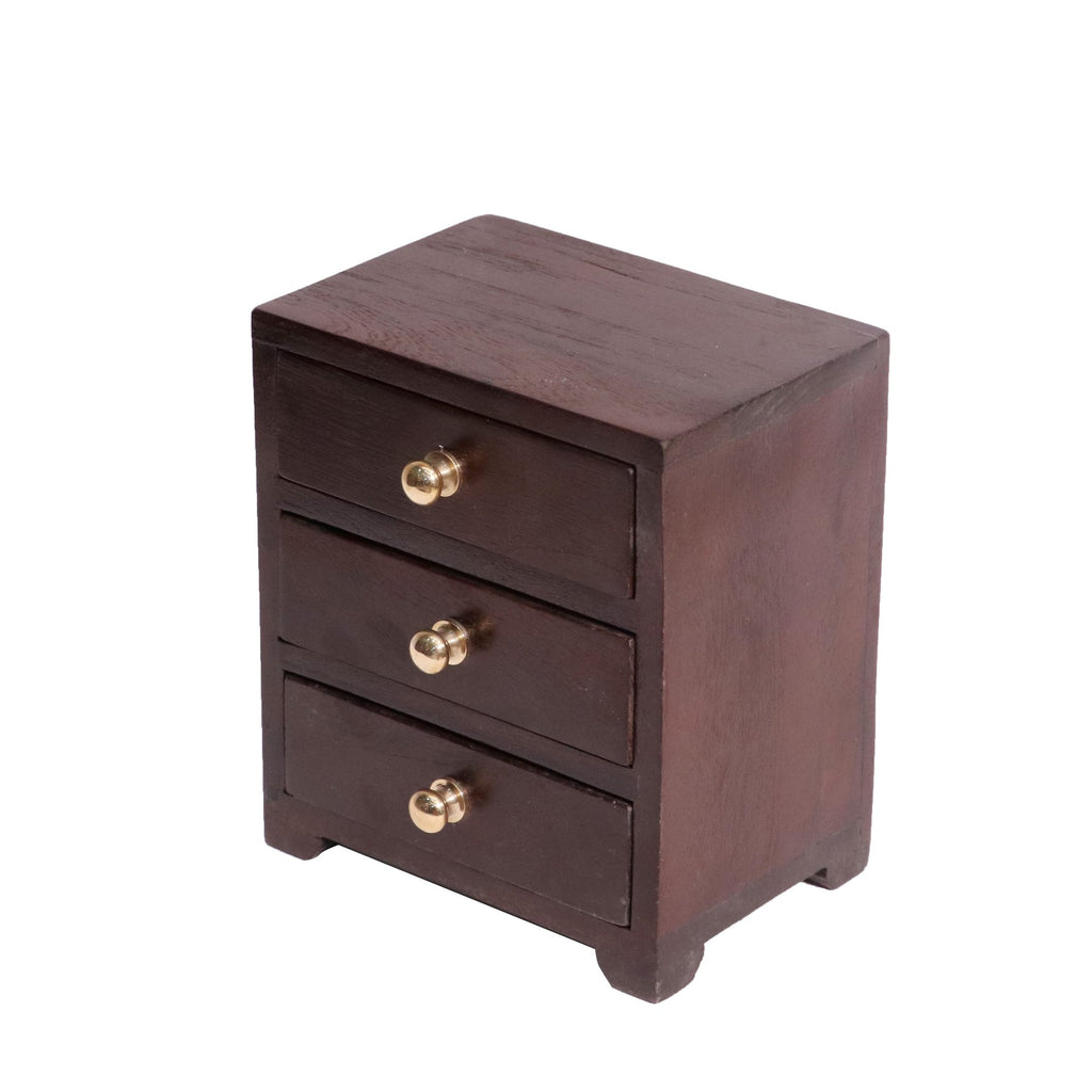 Hollis Solid Wood 3 Drawer Desk Chest - Brass Knobs - product image 3