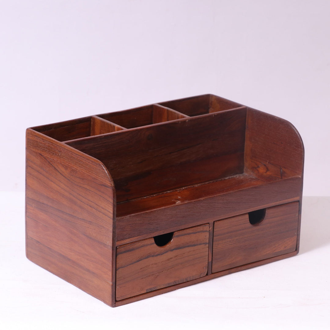 Wooden double drawer multiple slots desk organiser Desk Organizer