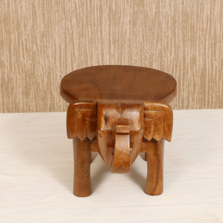 Southern Classic Wooden Tone Elephant Table Stand Animal Figurine