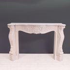 Iris Carved White Fireplace Mantel — view 1