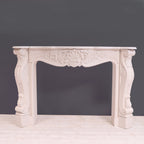 Iris Carved White Fireplace Mantel — view 2