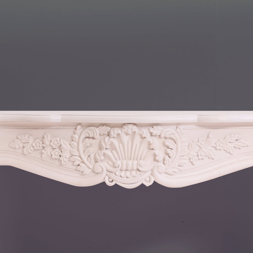Iris Carved White Fireplace Mantel — view 3