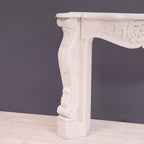 Iris Carved White Fireplace Mantel — view 4