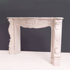 Iris Carved White Fireplace Mantel — view 7