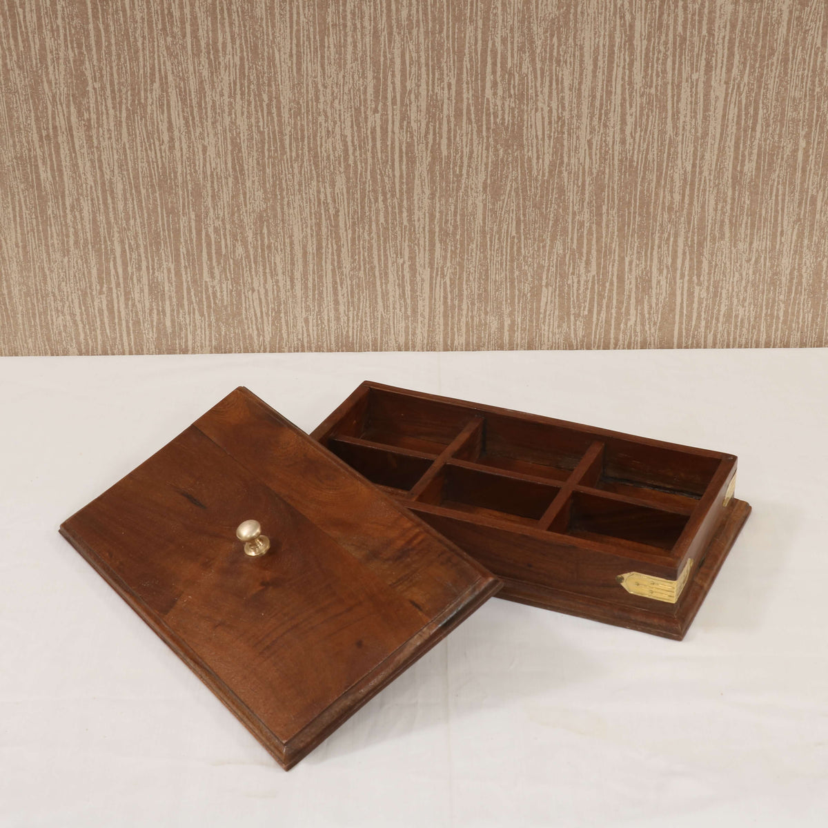 Nola Brass Detail Rectangular Storage Box — view 1