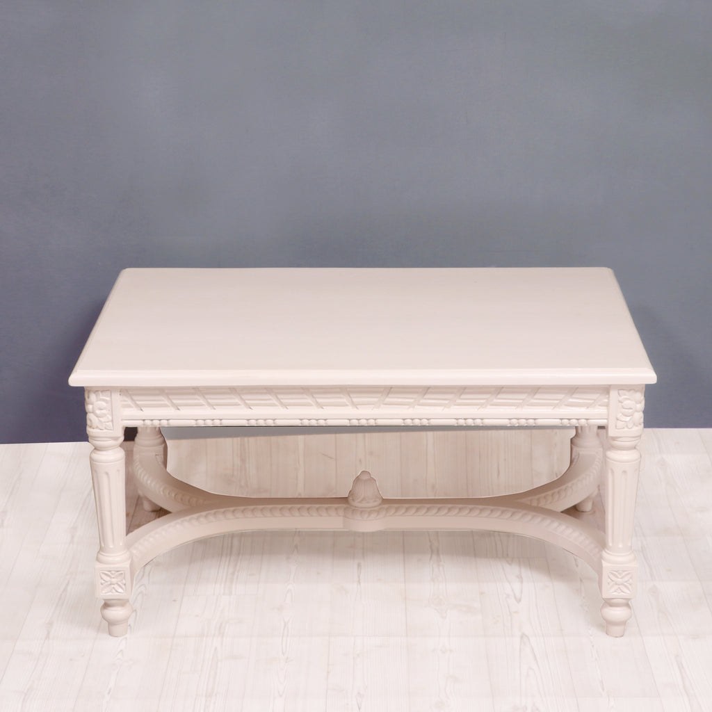 Margot Carved White Coffee Table — view 2