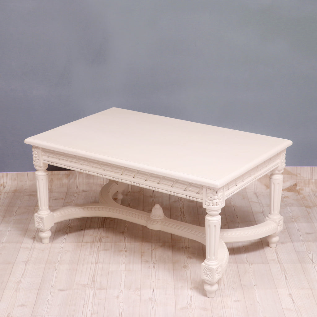 Margot Carved White Coffee Table — view 3