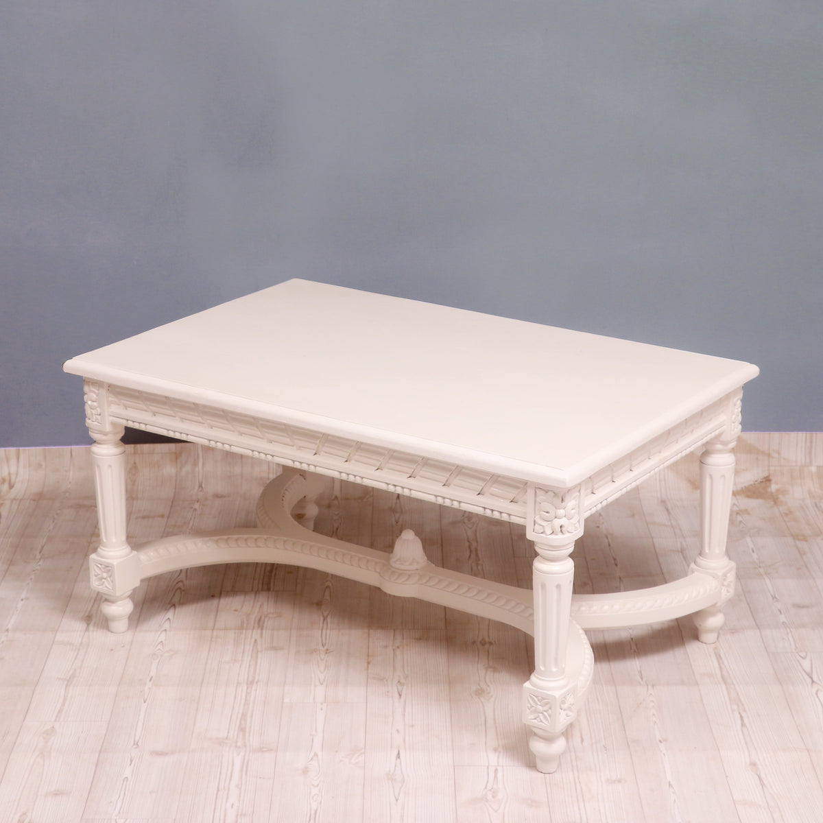 Margot Carved White Coffee Table — view 3