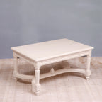 Margot Carved White Coffee Table — view 1