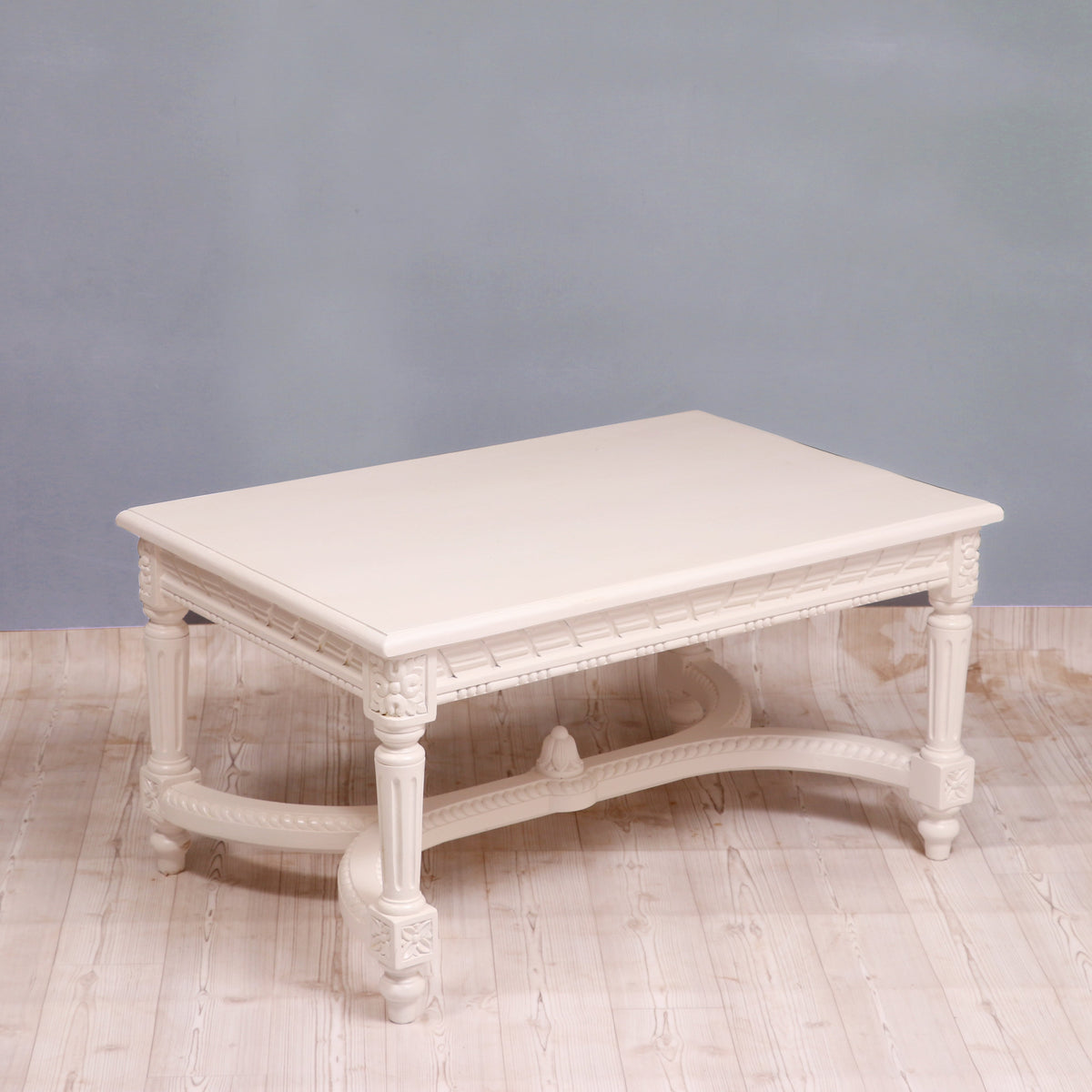 Margot Carved White Coffee Table — view 1