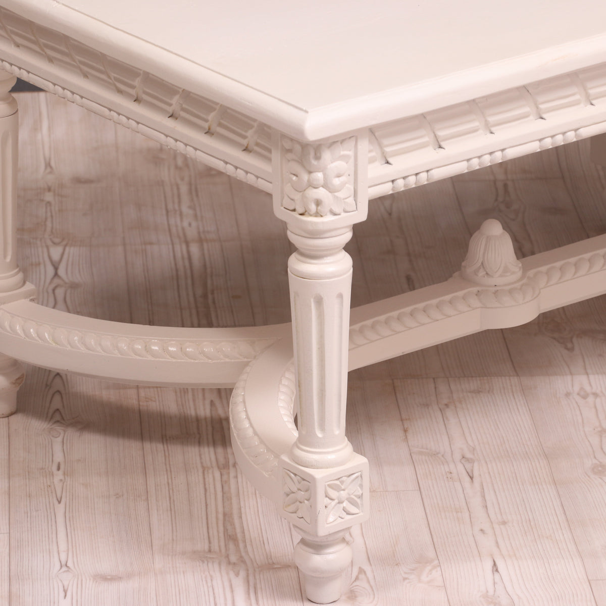 Margot Carved White Coffee Table — view 4