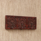 Elara Floral Carved Wall Hook Rack — view 2