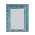 Alba Carved Blue Wall Mirror — view 3