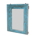 Alba Carved Blue Wall Mirror — view 1