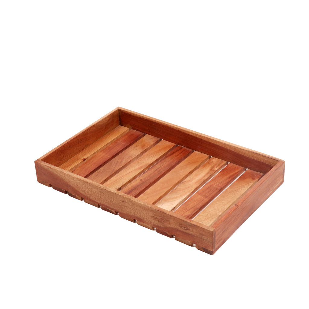 Emery Slatted Serving Tray — view 1