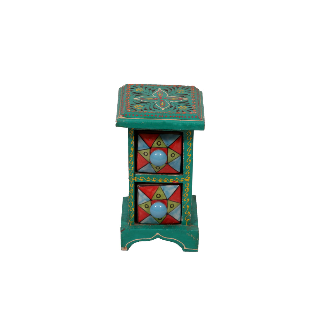 Ceramic chest with 2 drawer Desk Organizer