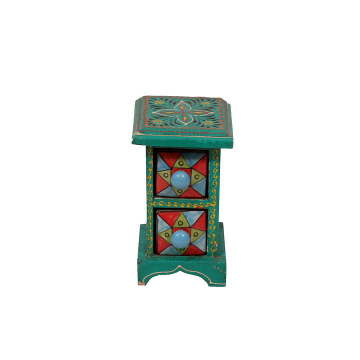 Ceramic chest with 2 drawer Desk Organizer