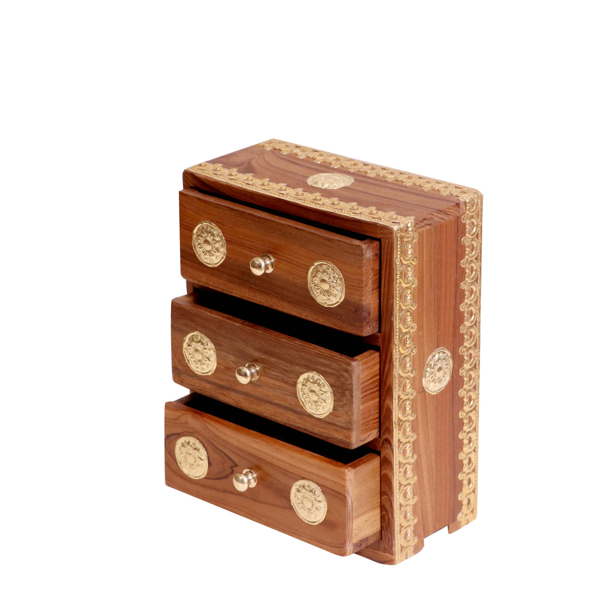 Amara Solid Wood Brass Detail Drawer Chest - product image 1
