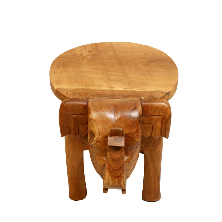Southern Classic Wooden Tone Elephant Table Stand Animal Figurine