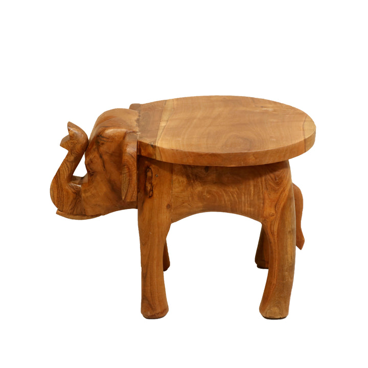 Southern Classic Wooden Tone Elephant Table Stand Animal Figurine