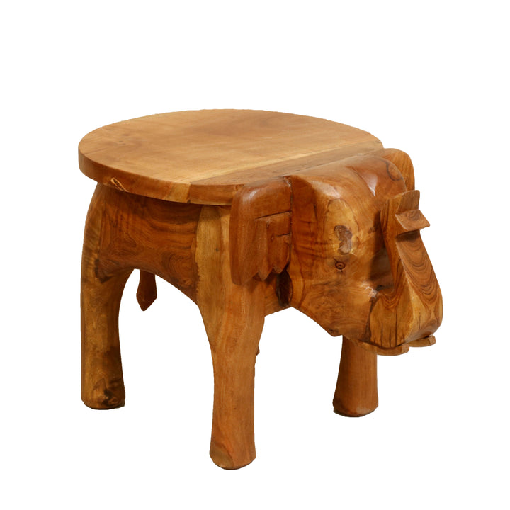 Southern Classic Wooden Tone Elephant Table Stand Animal Figurine