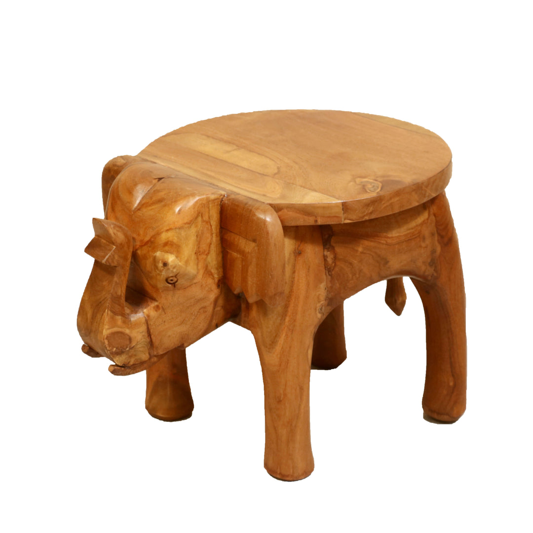 Southern Classic Wooden Tone Elephant Table Stand Animal Figurine