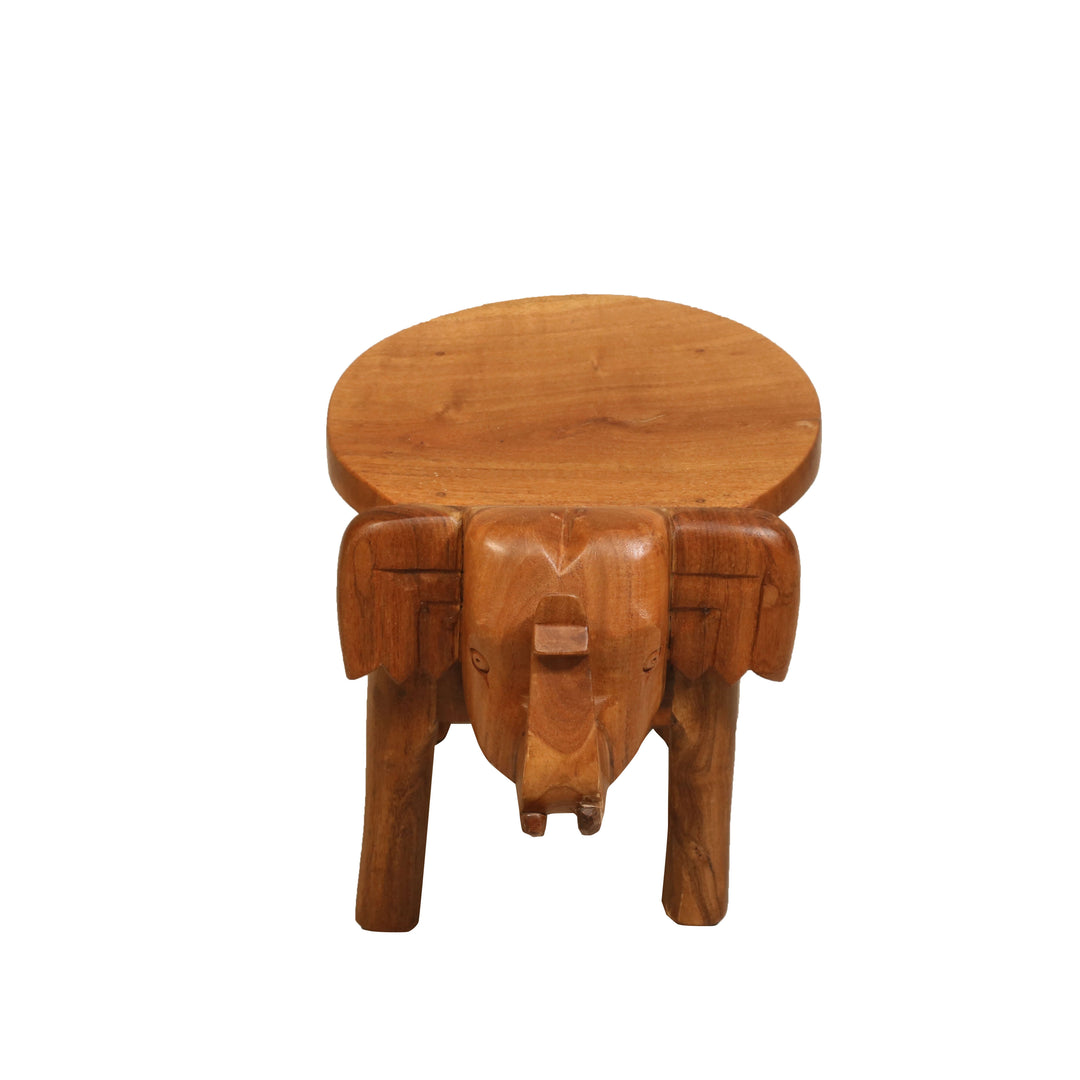 Southern Classic Wooden Tone Elephant Table Stand Animal Figurine