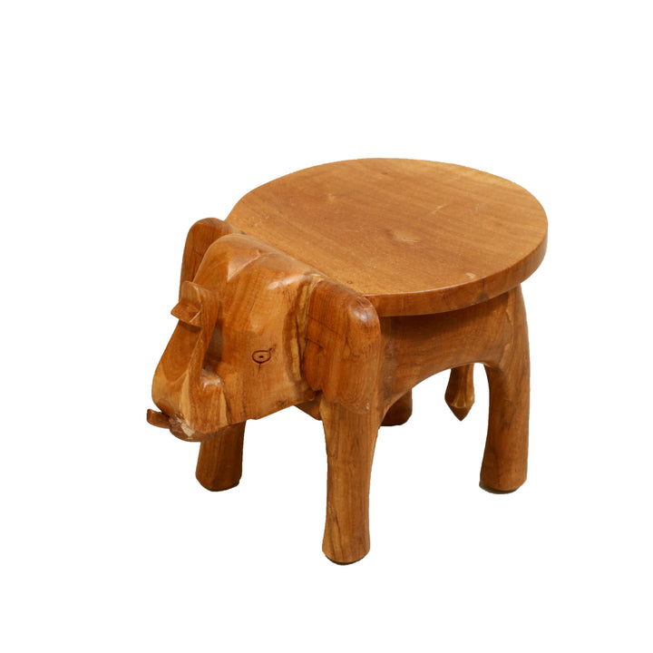 Southern Classic Wooden Tone Elephant Table Stand Animal Figurine