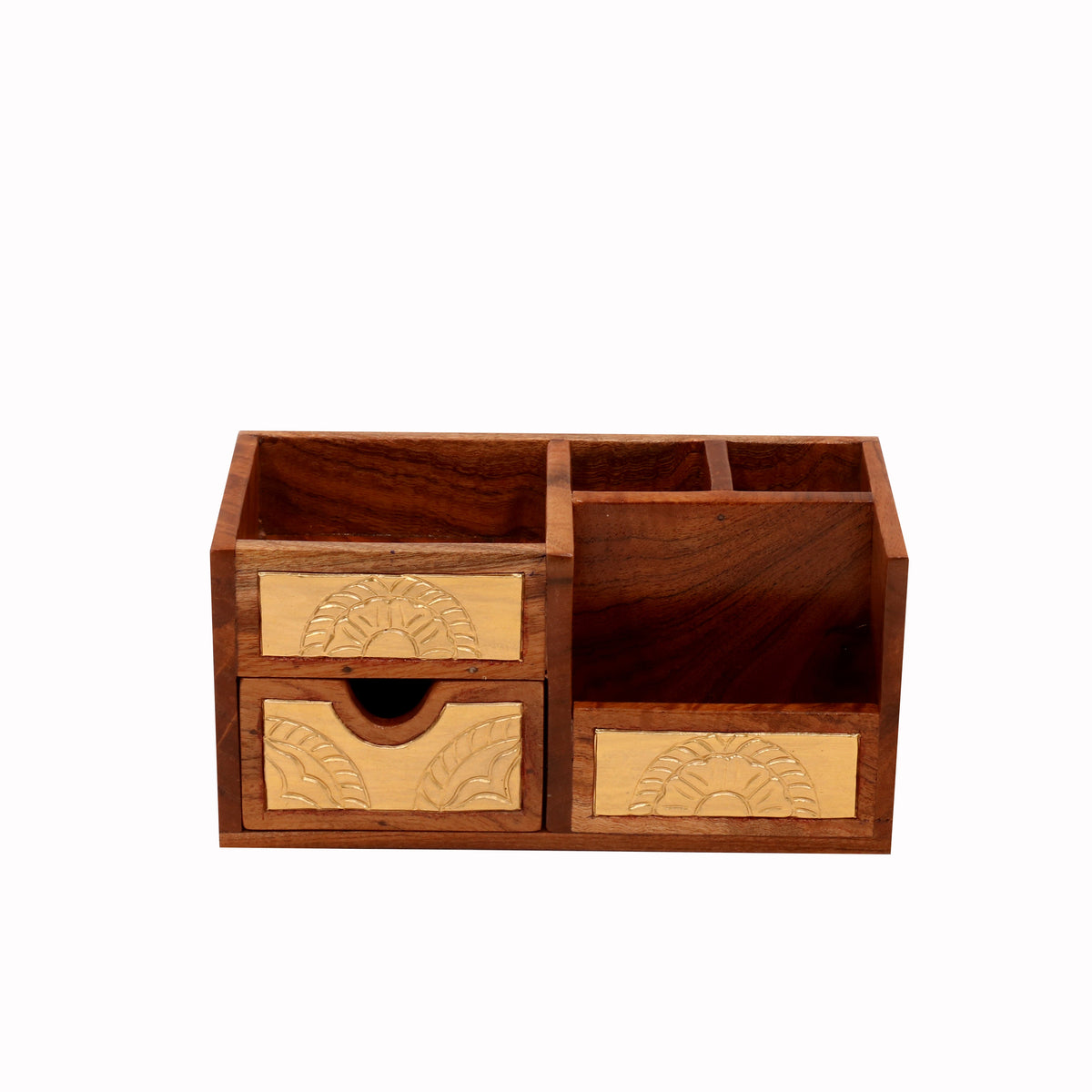 Lennox Solid Wood Brass Detail Desk Organizer - product image 4