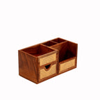Lennox Solid Wood Brass Detail Desk Organizer - product image 6