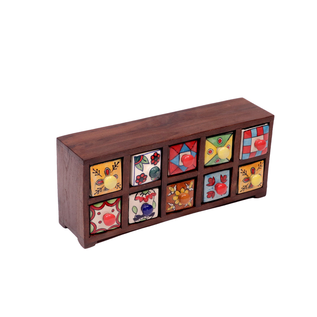 Nerina 10 Drawer Ceramic Chest - Dark - product image 3