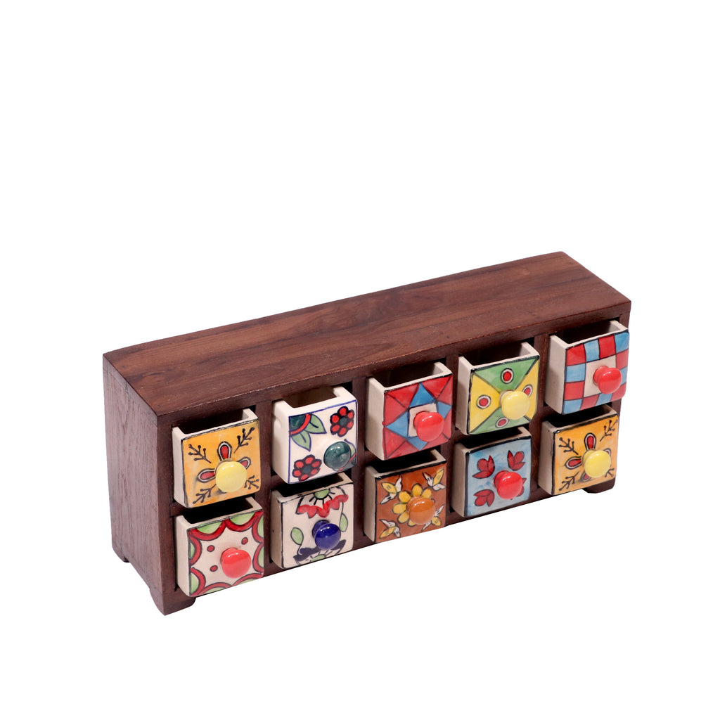 Nerina 10 Drawer Ceramic Chest - Dark - product image 1