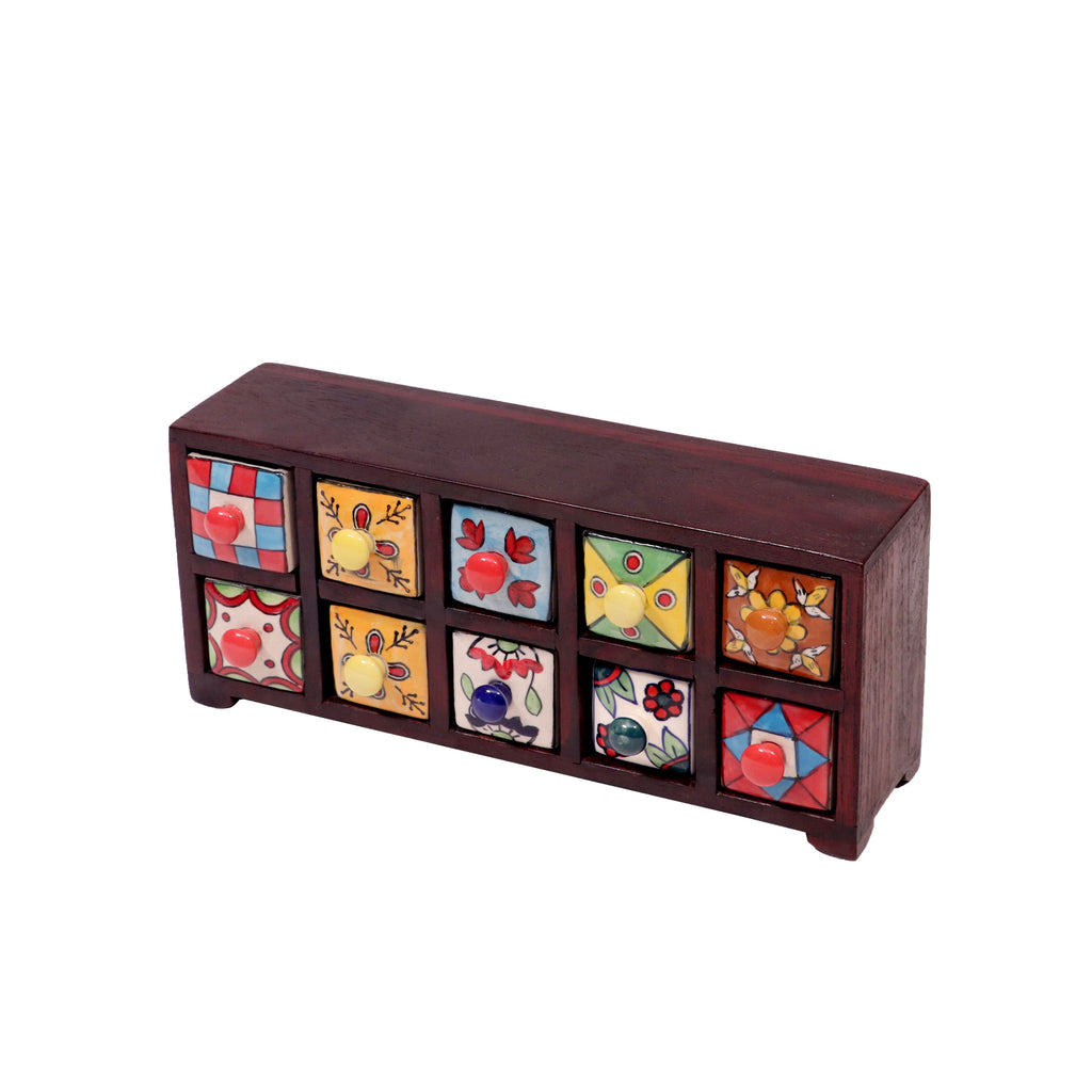 Nerina 10 Drawer Ceramic Chest - Russet - product image 4
