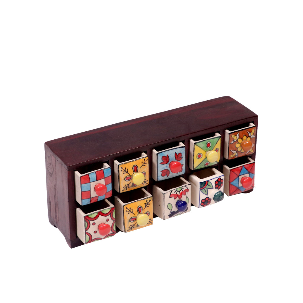 Nerina 10 Drawer Ceramic Chest - Russet - product image 1