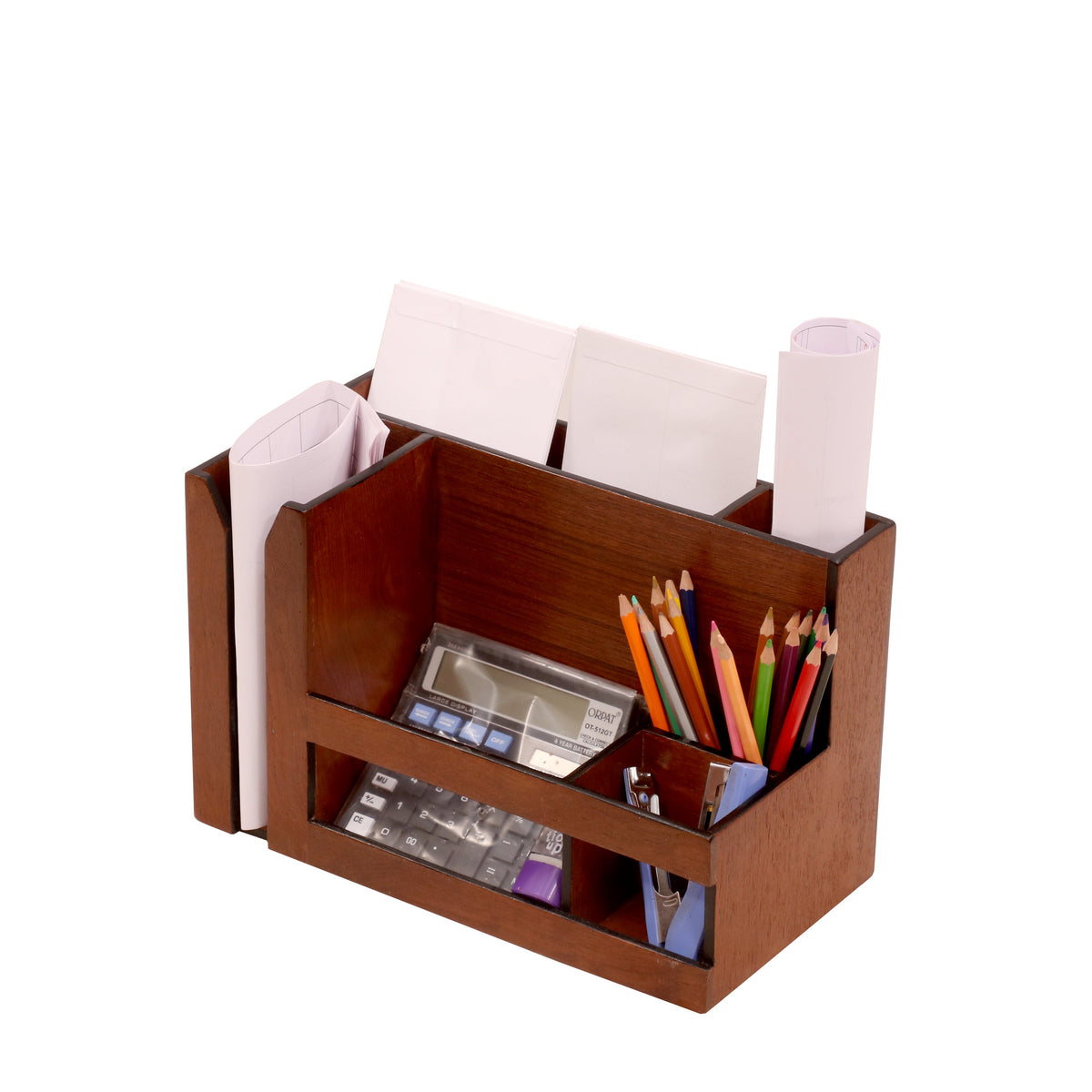 Arden Solid Wood Contoured Desk Organizer - Natural - product image 2