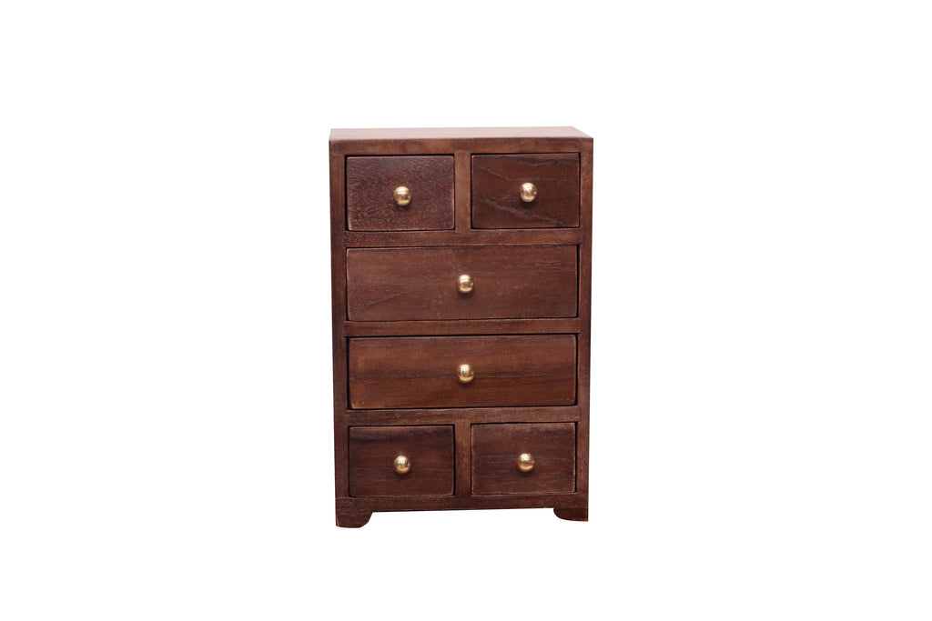 Milo Solid Wood 6 Drawer Desk Chest - Dark - product image 5