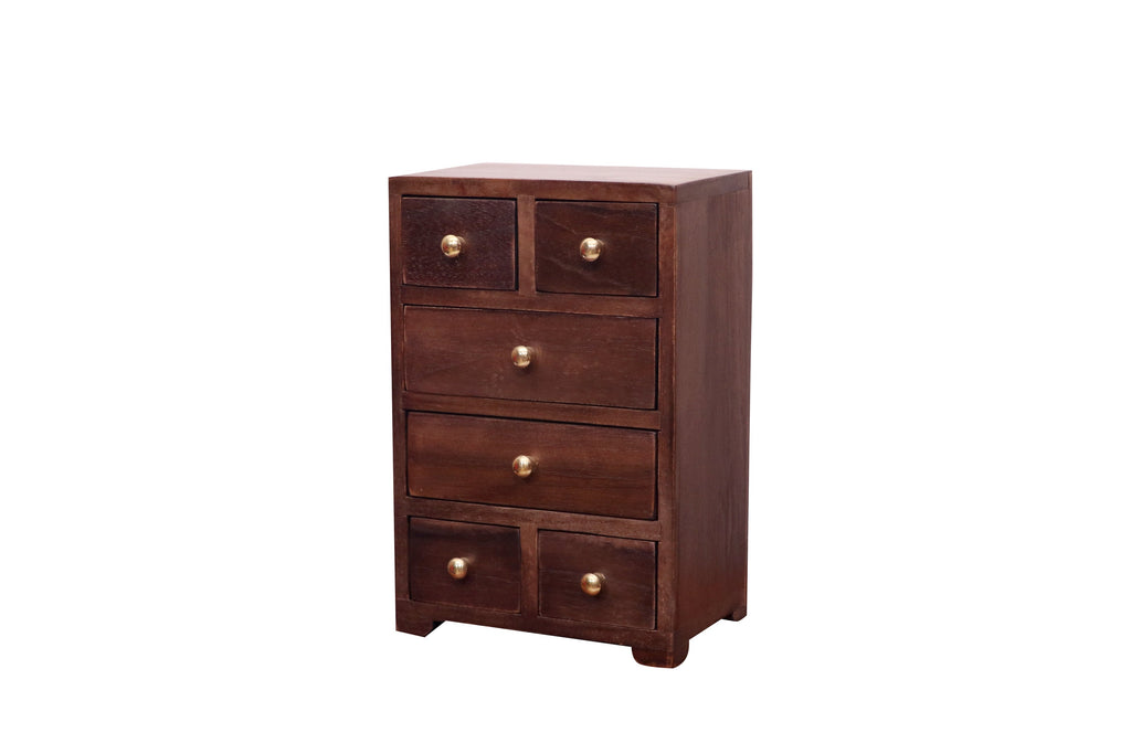 Milo Solid Wood 6 Drawer Desk Chest - Dark - product image 3