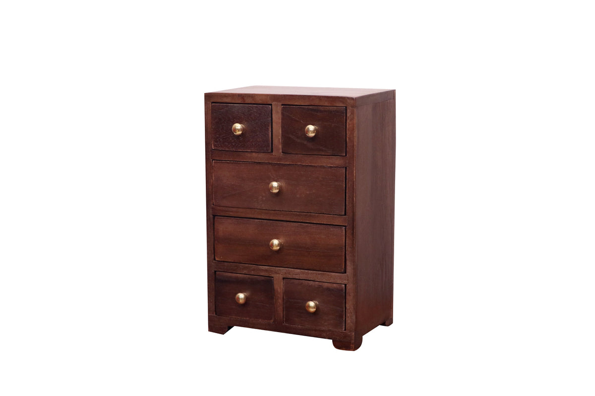 Milo Solid Wood 6 Drawer Desk Chest - Dark - product image 3