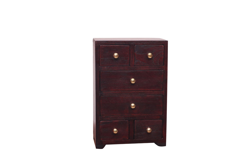 Milo Solid Wood 6 Drawer Desk Chest - Russet - product image 4